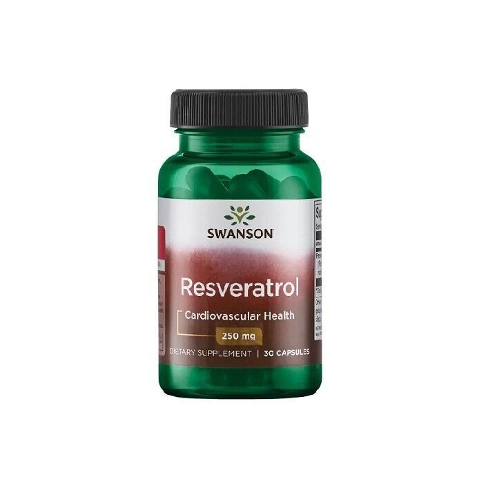 Swanson resveratrol 250 mg, 30 kapsulių