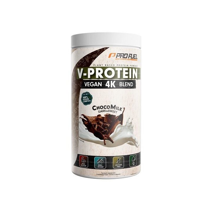 ProFuel veganiški 4 baltymų mišiniai V-PROTEIN, Choco Milk, 750 g