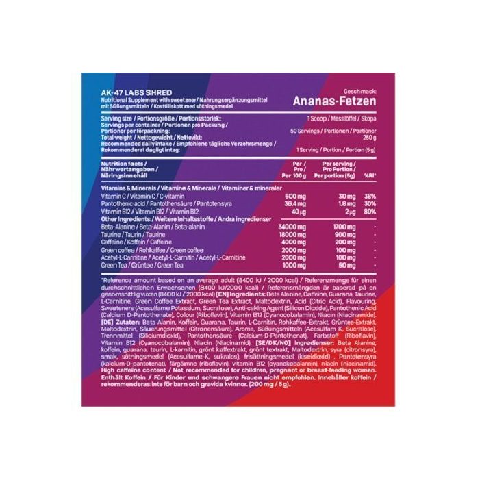 Maisto papildas „Shred“ 250 g