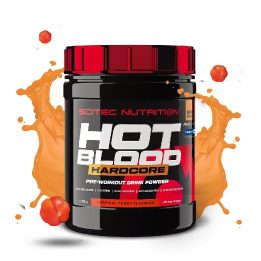 Treniruočių booster Scitec Hot Blood Hardcore 375 g, tropinių vaisių skonio