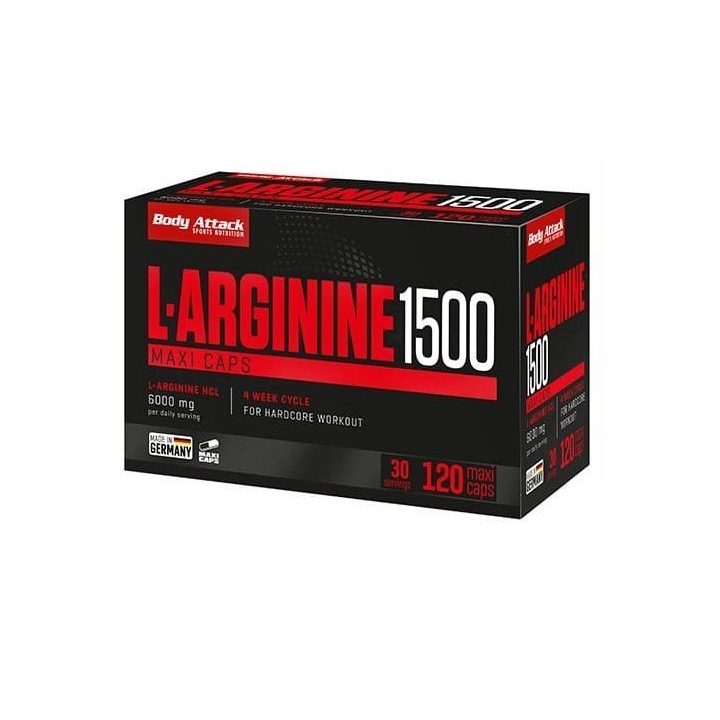 L-arginino kapsulės Body Attack L-Arginin 1500 120 kapsulių