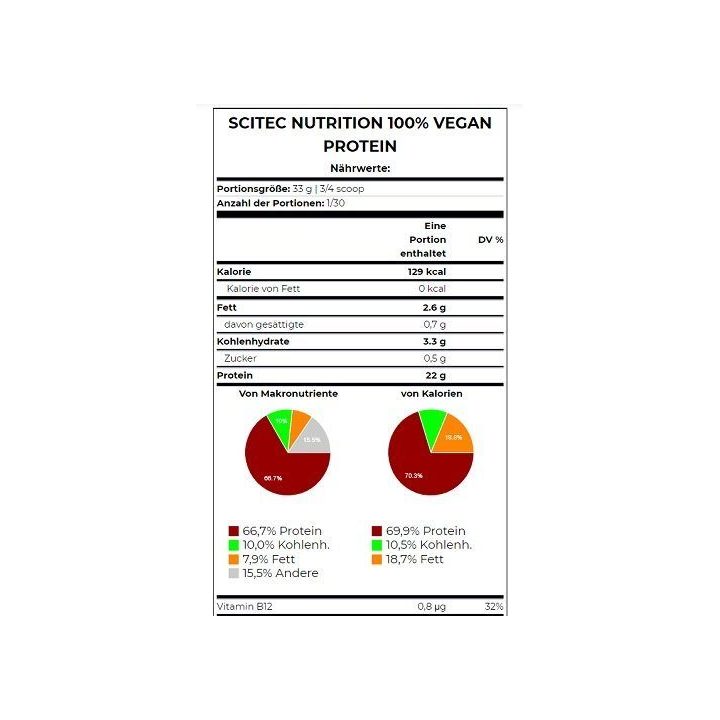 Augaliniai baltymų milteliai Scitec 100% Vegan Protein 1000 g