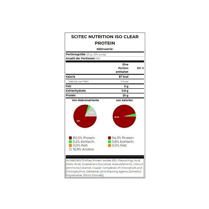 Skaidrūs išrūgų baltymai Scitec IsoClear Protein 1025 g, mangų ir persikų skonio