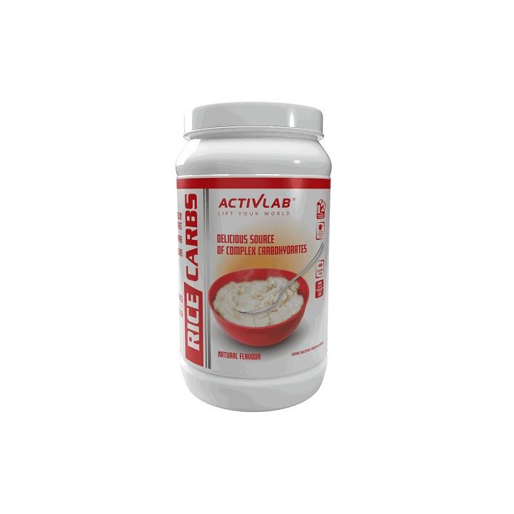 Angliavandenių milteliai Activlab Rice Carbs 1000 g, natūralaus skonio