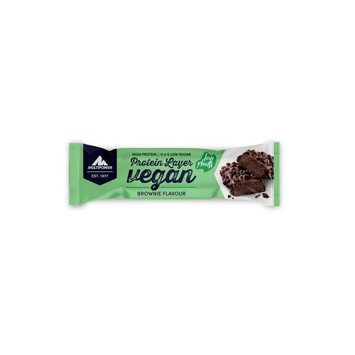 Veganiškas baltyminis batonėlis Multipower Protein Layer 15 × 55 g, brownies skonio