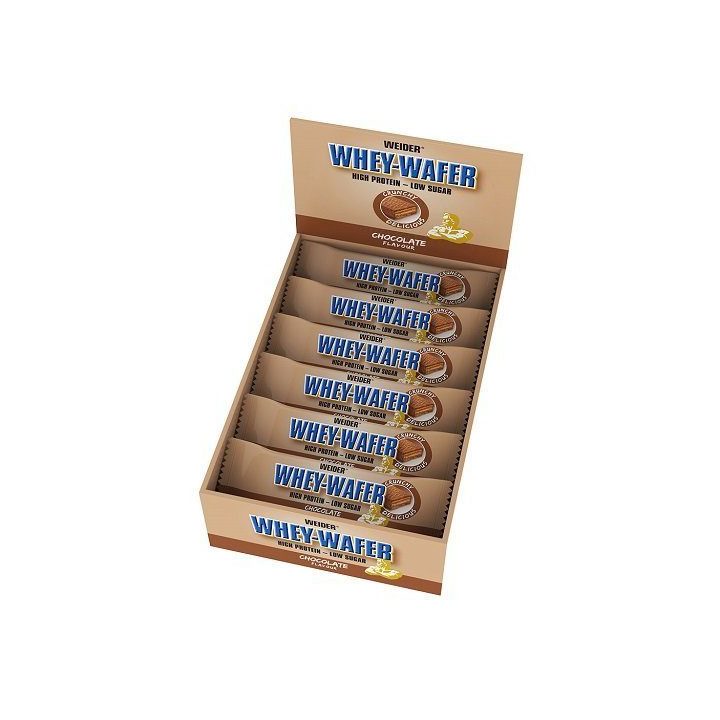 Baltyminiai vafliniai batonėliai Weider Whey Wafer 12 × 35 g, šokolado skonio