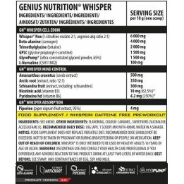 Pre-workout treniruočių booster Genius Nutrition Whisper 400 g