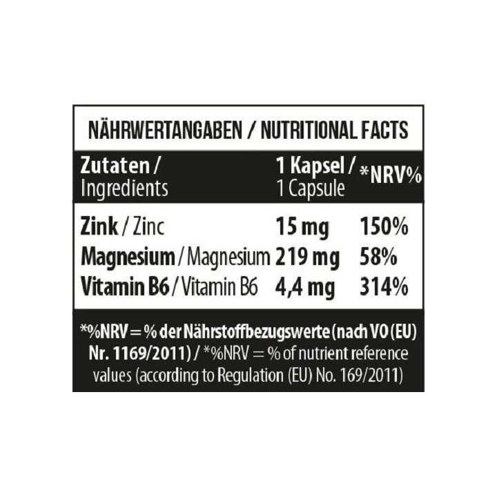 Cinko, magnio ir B6 kapsulės MST 60 vnt.