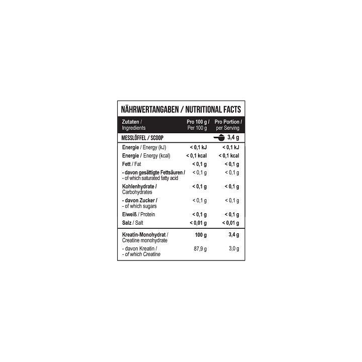 Kreatino monohidrato milteliai MST 500 g