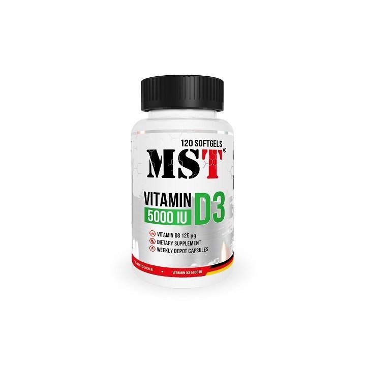 Vitaminas D3 MST 5000 TV, 120 minkštųjų kapsulių