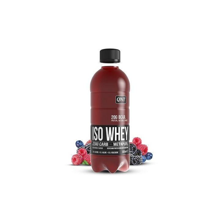 Baltyminis gėrimas QNT Iso Whey Metapure 12 × 500 ml, miško uogų skonio