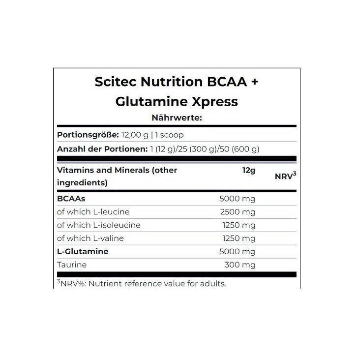BCAA ir glutamino milteliai Scitec Nutrition BCAA + Glutamine Xpress 600 g