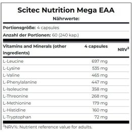 EAA kapsulės Scitec Nutrition Mega EAA 240 kapsulių