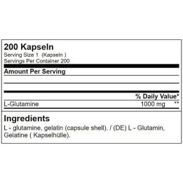 L-glutamino kapsulės GN Glutamine Tera Caps 200 kapsulių