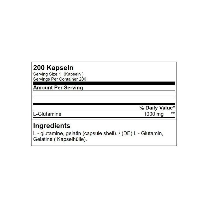 L-glutamino kapsulės GN Glutamine Tera Caps 200 kapsulių