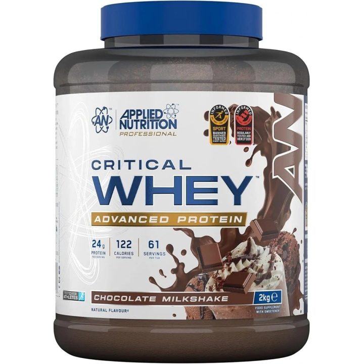 Išrūgų baltymai Applied Nutrition Critical Whey 2 kg, šokoladinio pieno kokteilio skonio