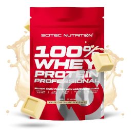 Išrūgų baltymų milteliai Scitec 100% Whey Protein Professional 1000 g, baltojo šokolado skonio