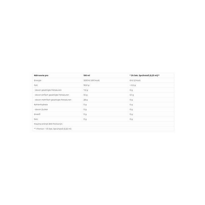 Kepimo ir kepimo purškiklis More Nutrition 2 Kalorien Ölspray 200 ml
