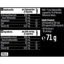 Ashwagandha kapsulės Body Attack KSM-66 120 kapsulių