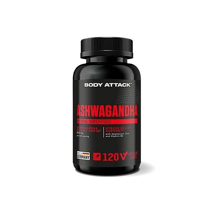 Ashwagandha kapsulės Body Attack KSM-66 120 kapsulių