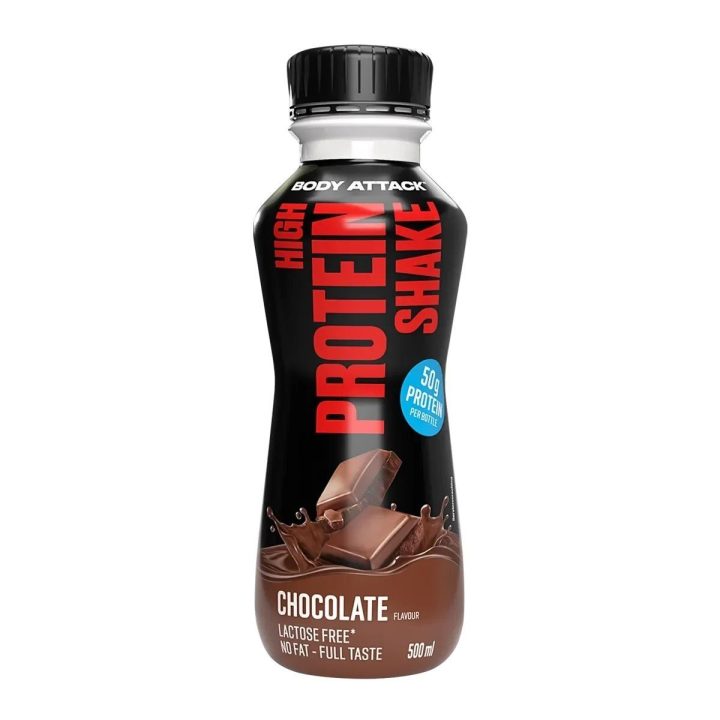 Baltyminis gėrimas Body Attack High Protein Shake 12 × 500 ml, šokolado skonio
