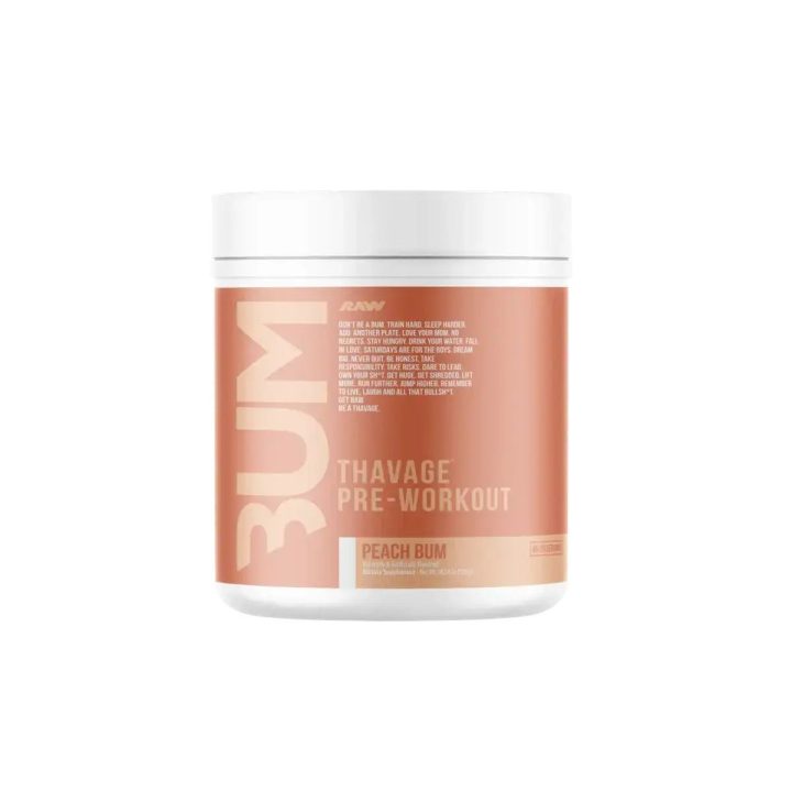 Treniruočių booster RAW Nutrition CBUM Thavage 520 g, persikų skonio