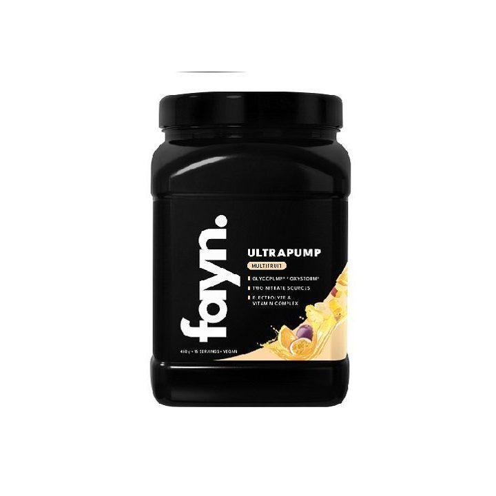 Treniruočių pump produktas Fayn. Ultrapump 450 g, multifruktų skonio