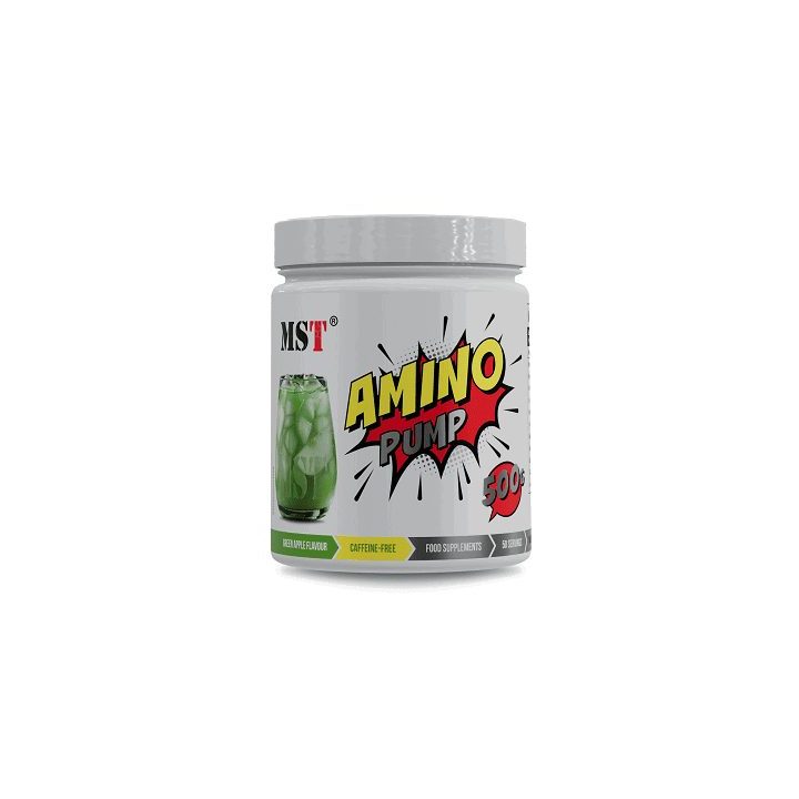 Amino rūgščių gėrimo milteliai MST Amino Pump 500 g, žaliųjų obuolių skonio