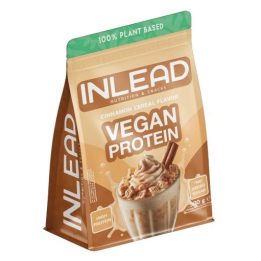 Augaliniai baltymų milteliai INLEAD Vegan Protein 500 g, cinamoninių dribsnių skonio