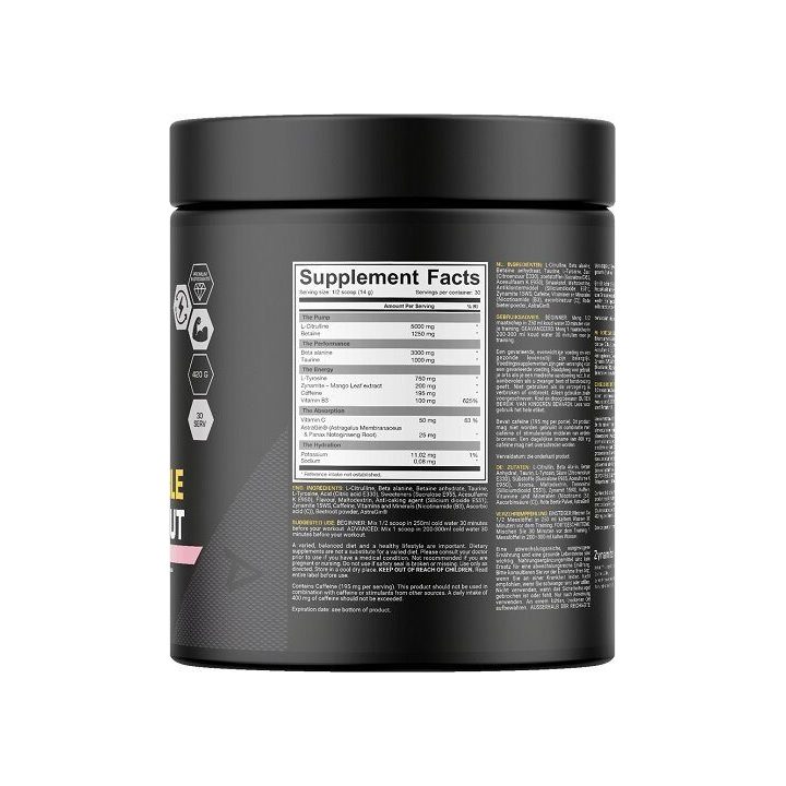 Pre-workout milteliai Dedicated Nutrition Unstoppable 420 g, citrusų skonio