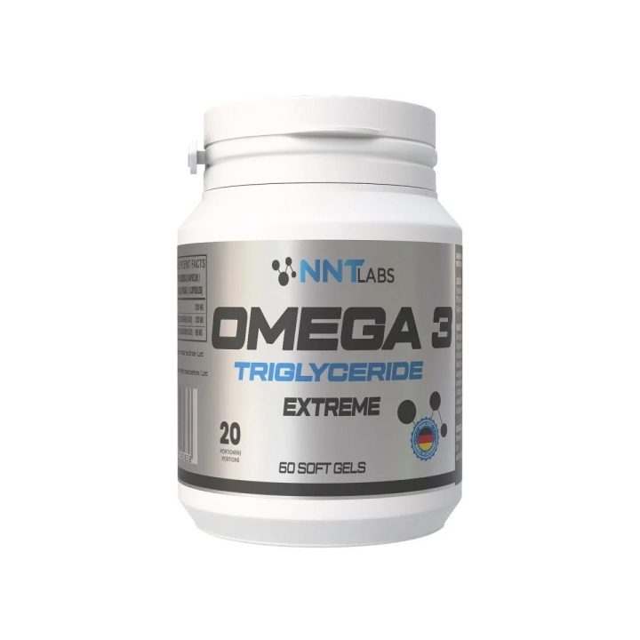 Omega-3 žuvų taukų kapsulės NNT Labs Omega 3 Triglyceride Extreme 60 kapsulių