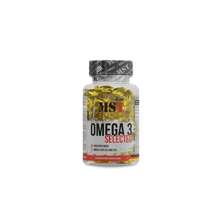 Omega-3 žuvų taukų kapsulės MST Omega 3 Selected 60 kapsulių