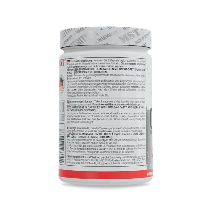 Omega-3 kapsulės MST Omega 3 Selected 500 kapsulių