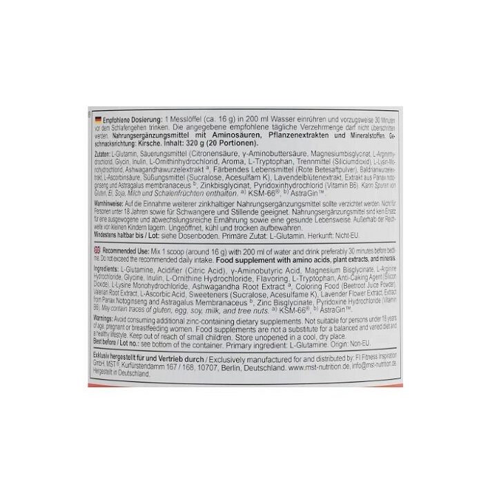 Maisto papildas miego formulei MST Good Night Sleep Formula 320 g
