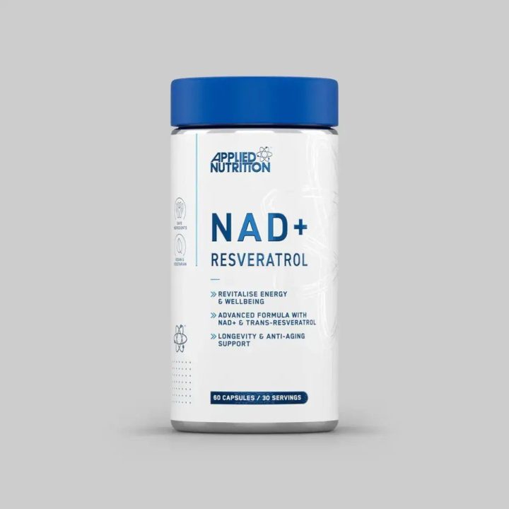 Maisto papildas kapsulėmis Applied Nutrition NAD+ Resveratrol 60 kapsulių