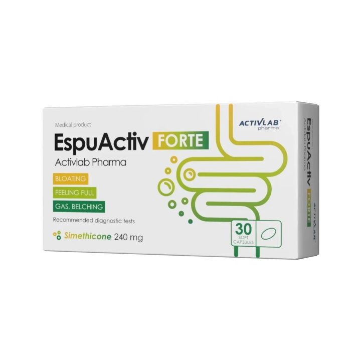 Simetikono kapsulės Activlab Pharma EspuActiv FORTE 30 minkštųjų kapsulių, 240 mg