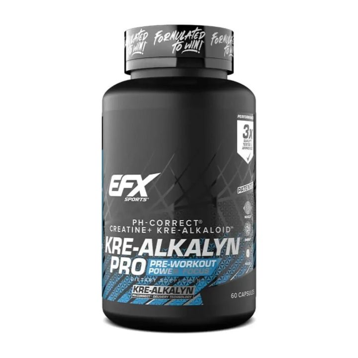 Kreatino kapsulės EFX Sports Kre-Alkalyn PRO 60 kapsulių