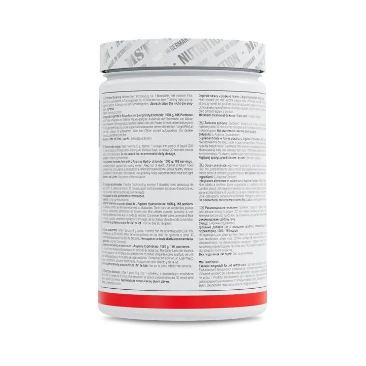 L-arginino hidrochlorido milteliai MST Arginine HCL 1000 g