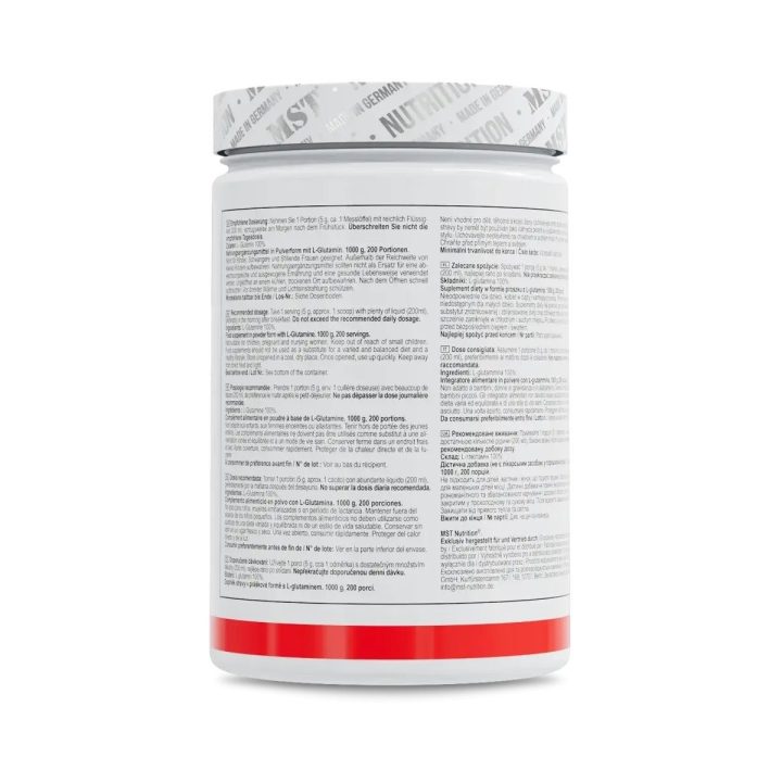 Amino rūgštis MST Glutamine 1000 g