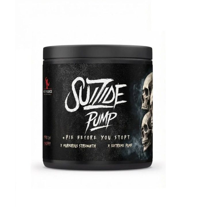 Pre-workout be kofeino GymJuice SUIZIDE PUMP 300 g, šviežių vyšnių skonio