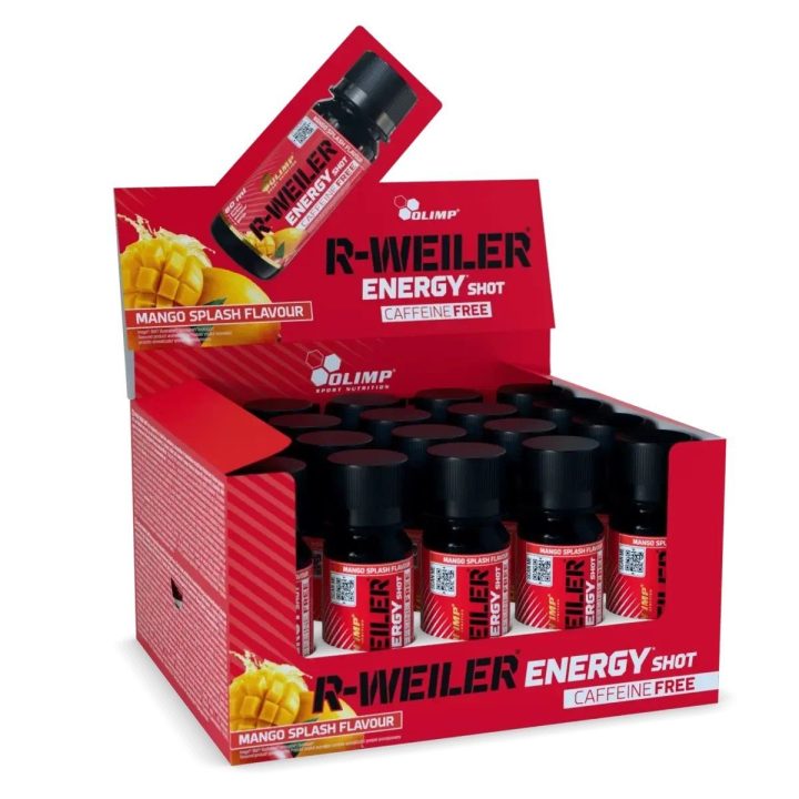 Treniruočių booster Olimp R-Weiler Energy Shot 20 × 60 ml, mangų skonio