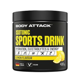 Izotoninio sportinio gėrimo milteliai Body Attack 400 g, citrinų skonio