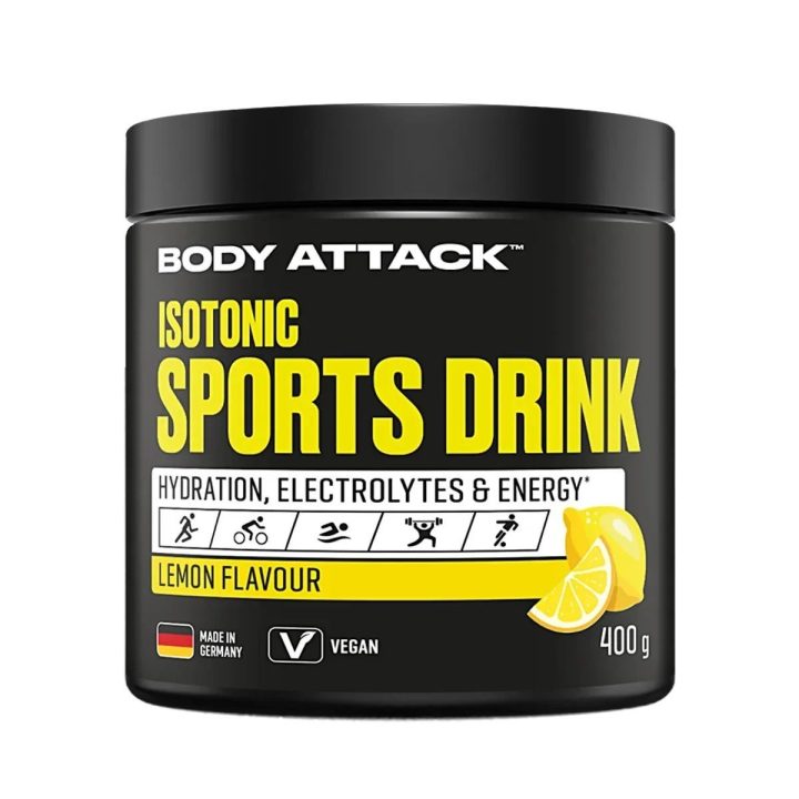 Izotoninio sportinio gėrimo milteliai Body Attack 400 g, citrinų skonio
