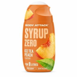 Padažas be cukraus Body Attack Syrup Zero persikų ir šaltos arbatos skonio 65 ml
