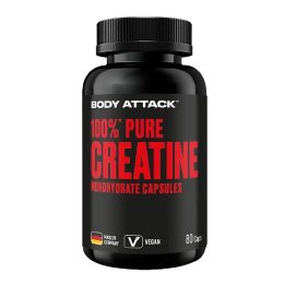 Kreatino monohidrato kapsulės Body Attack 100 % Pure Creatine 80 kapsulių