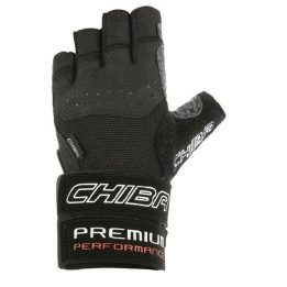Sportinės treniruočių pirštinės su riešo atrama CHIBA Premium Wristguard 42126, juodos