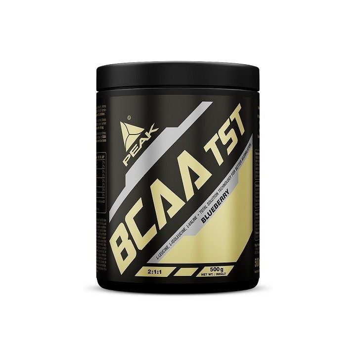 BCAA amino rūgštys Peak BCAA-TST 500 g, mėlynių skonio