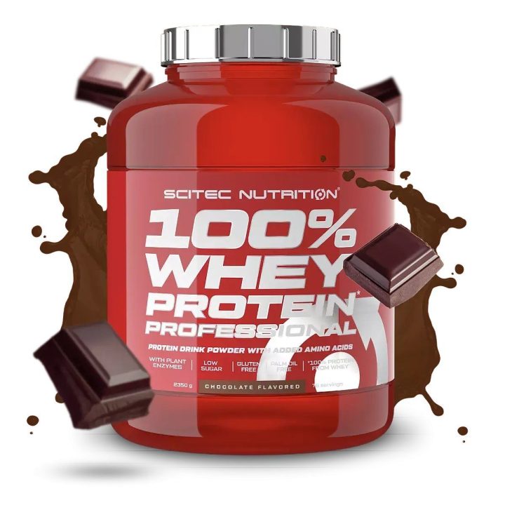 Išrūgų baltymų milteliai Scitec 100% Whey Professional 2350 g, šokolado skonio