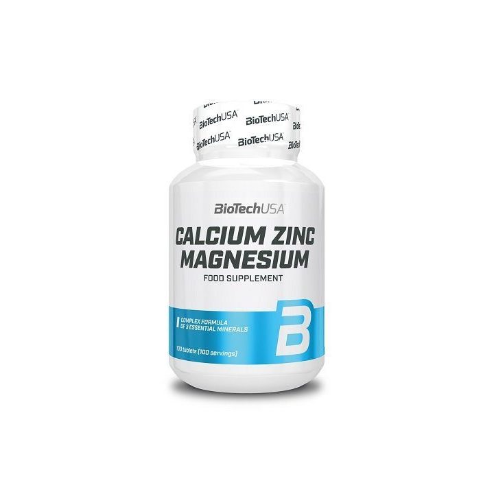 Kalcio, cinko ir magnio tabletės BioTechUSA Calcium Zinc Magnesium 100 tabl.