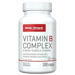 Vitaminas B kompleksas Body Attack 100 kapsulių